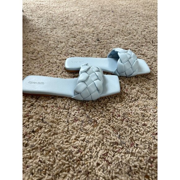 Open Edit Women's Blue Slip Ons Size 9 sandals summer spring flats - Picture 2 of 7